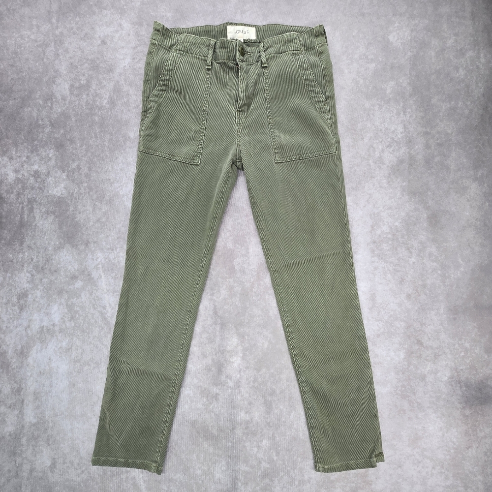 The Great. Army Green Olive Corduroy Skinny Pants